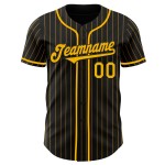 Maillot de baseball authentique à rayures noires et dorées Maillot de baseball authentique à rayures noires et dorées