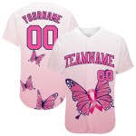 Avec des papillons roses, soutien personnalisé, mois, maillot, santé, sein, femmes, authentique, baseball, ruban de sensibilisation 3D, soins contre le cancer Avec des papillons roses, soutien personnalisé, mois, maillot, santé, sein, femmes, authentique, baseball, ruban de sensibilisation 3D, soins contre le cancer