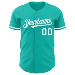 Maillot de baseball Aqua personnalisé blanc authentique Maillot de baseball Aqua personnalisé blanc authentique