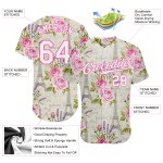 Maillot de baseball 3D motif Tour Eiffel blanc floral blanc-rose authentique, design personnalisé Maillot de baseball 3D motif Tour Eiffel blanc floral blanc-rose authentique, design personnalisé
