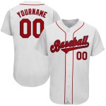 Maillot de baseball authentique rouge-bleu marine blanc personnalisé Maillot de baseball authentique rouge-bleu marine blanc personnalisé
