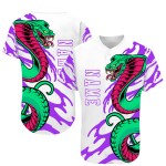 Maillot de baseball 3D personnalisé blanc-violet authentique Snake Maillot de baseball 3D personnalisé blanc-violet authentique Snake