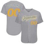 Maillot de baseball personnalisé gris bleu clair et doré Maillot de baseball personnalisé gris bleu clair et doré