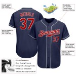Maillot de baseball personnalisé rouge-blanc bleu marine authentique Maillot de baseball personnalisé rouge-blanc bleu marine authentique