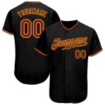 Maillot de baseball authentique Crimson-Gold noir personnalisé Maillot de baseball authentique Crimson-Gold noir personnalisé