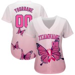 Avec des papillons roses, soutien personnalisé, mois, maillot, santé, sein, femmes, authentique, baseball, ruban de sensibilisation 3D, soins contre le cancer Avec des papillons roses, soutien personnalisé, mois, maillot, santé, sein, femmes, authentique, baseball, ruban de sensibilisation 3D, soins contre le cancer