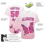 Avec des papillons roses, soutien personnalisé, mois, maillot, santé, sein, femmes, authentique, baseball, ruban de sensibilisation 3D, soins contre le cancer Avec des papillons roses, soutien personnalisé, mois, maillot, santé, sein, femmes, authentique, baseball, ruban de sensibilisation 3D, soins contre le cancer