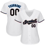 Maillot de baseball authentique blanc bleu noir poudre personnalisé Maillot de baseball authentique blanc bleu noir poudre personnalisé