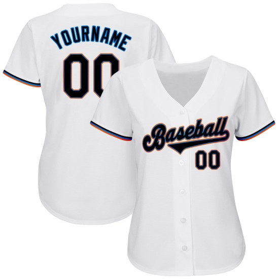 Maillot de baseball authentique blanc bleu noir poudre personnalisé Maillot de baseball authentique blanc bleu noir poudre personnalisé
