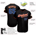 Maillot de baseball personnalisé Royal-Orange Noir Authentique Maillot de baseball personnalisé Royal-Orange Noir Authentique