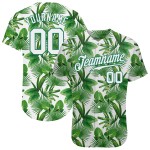 Maillot de baseball Palm 3D Kelly, design authentique, motif personnalisé, feuilles tropicales, vert, blanc-Kelly Maillot de baseball Palm 3D Kelly, design authentique, motif personnalisé, feuilles tropicales, vert, blanc-Kelly
